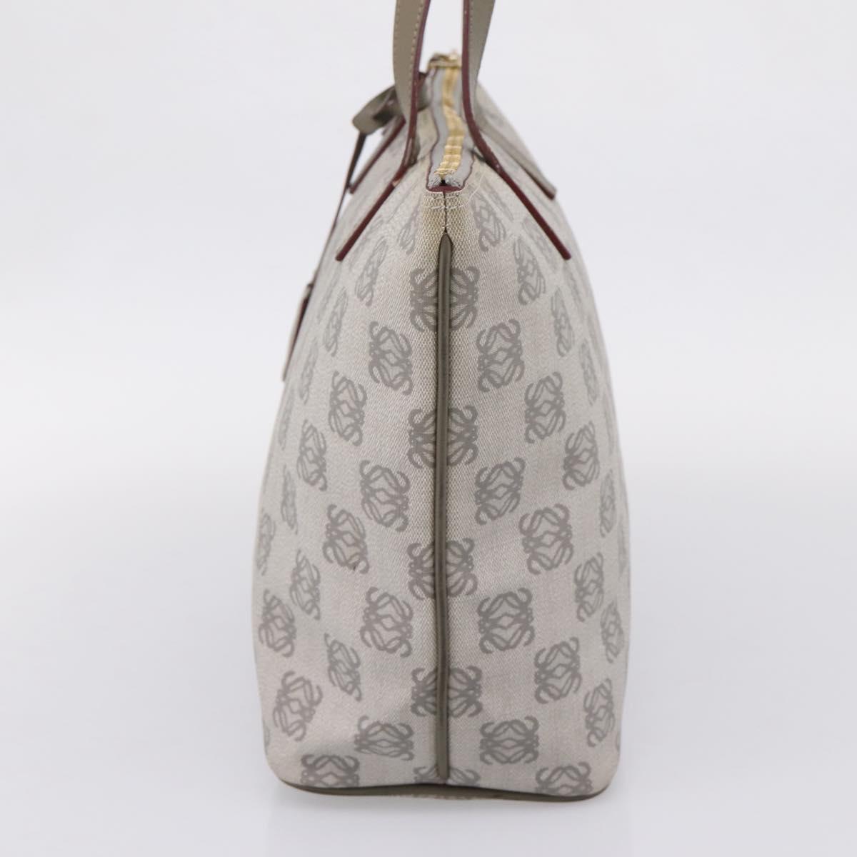 LOEWE Anagram Tote Bag PVC Gray Gold Auth 208633