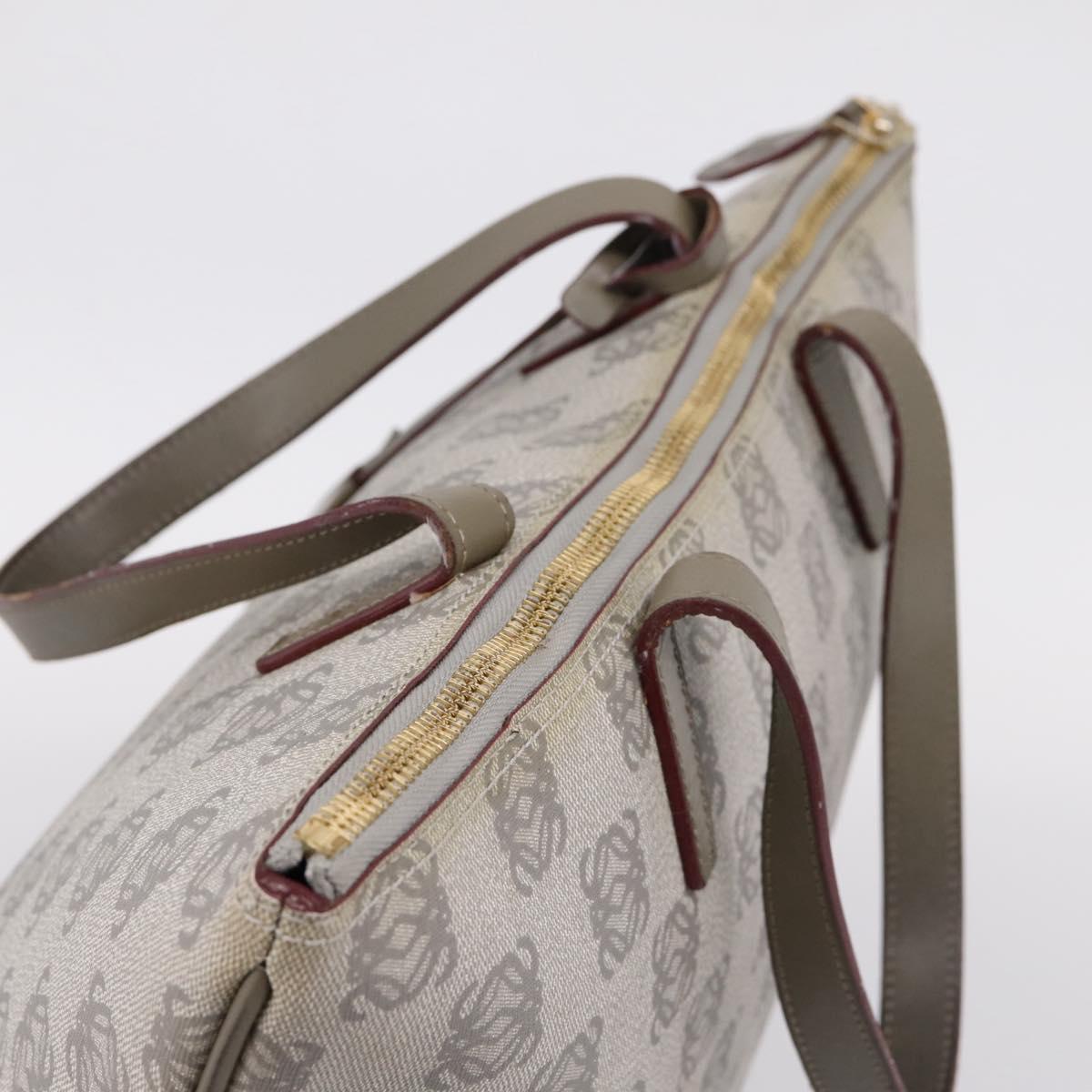 LOEWE Anagram Tote Bag PVC Gray Gold Auth 208633