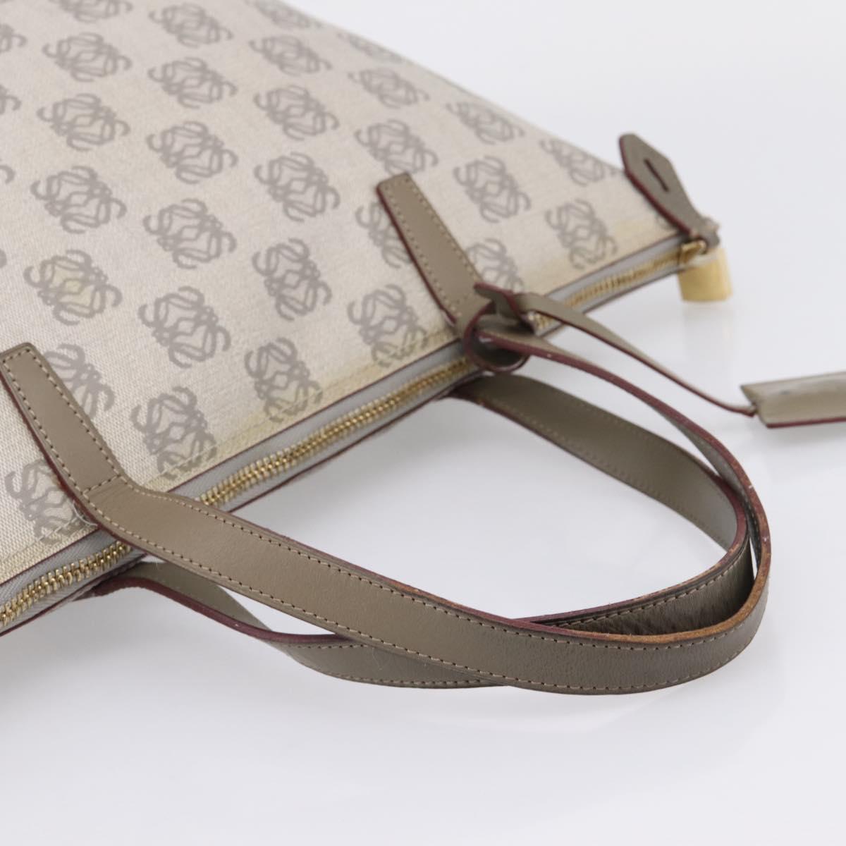 LOEWE Anagram Tote Bag PVC Gray Gold Auth 208633