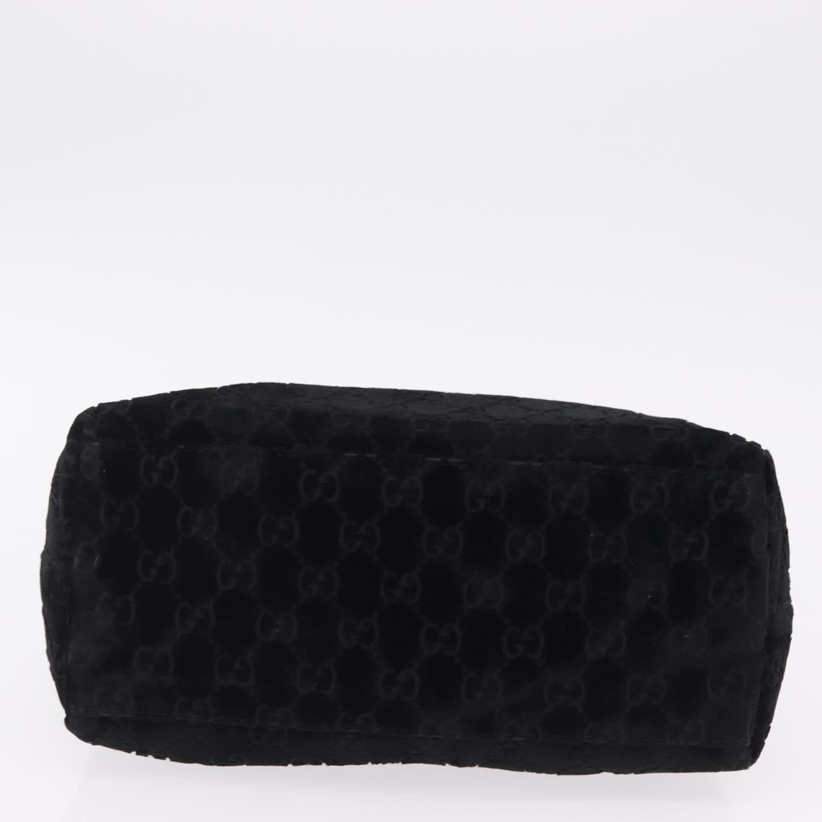 GUCCI GG Canvas Shoulder Bag Velor Black Silver 001 2123 1943 Auth 208634V