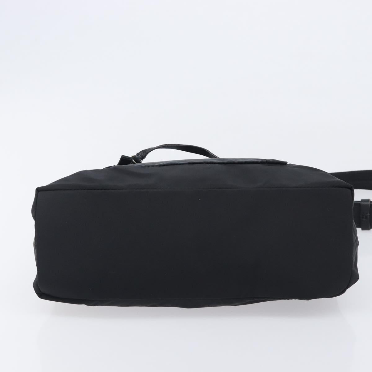PRADA Shoulder Bag Nylon Black Silver Auth 208639V