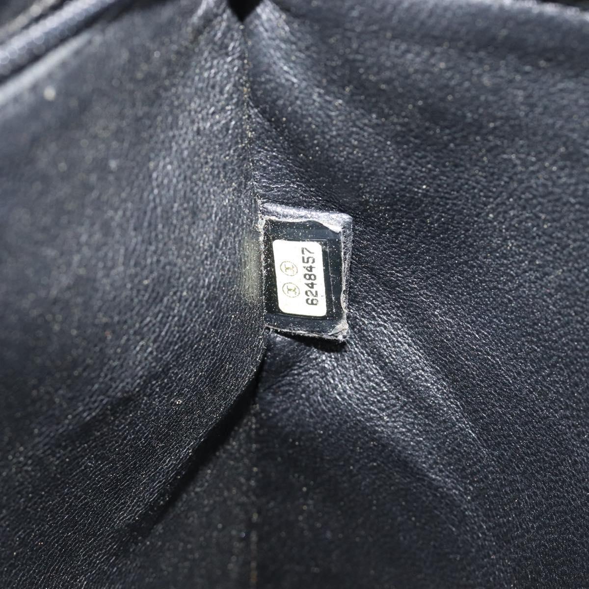 CHANEL Shoulder Bag Patent Black CC Auth 208640