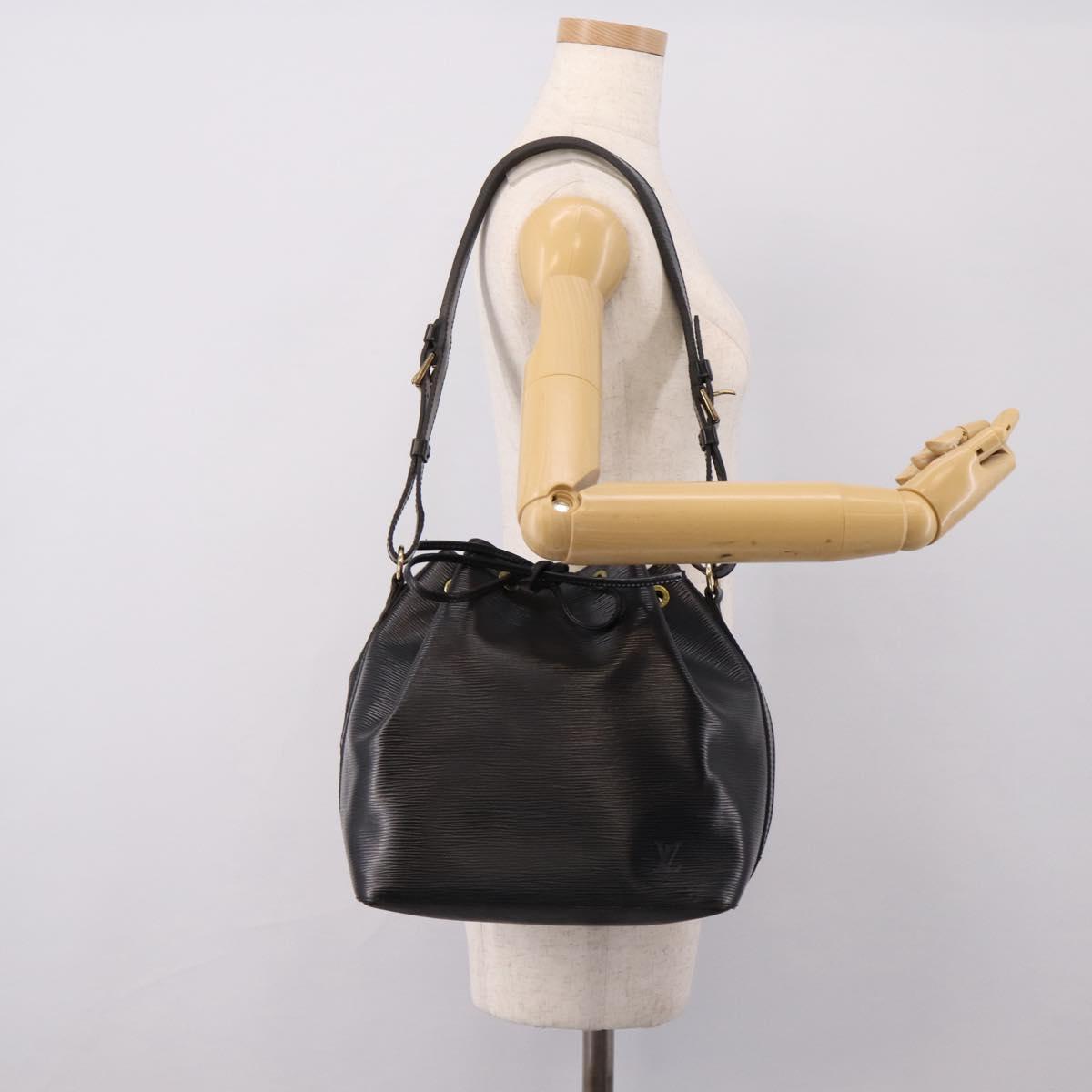LOUIS VUITTON Epi Petit Noe Shoulder Bag Black M44102 LV Auth 208648A