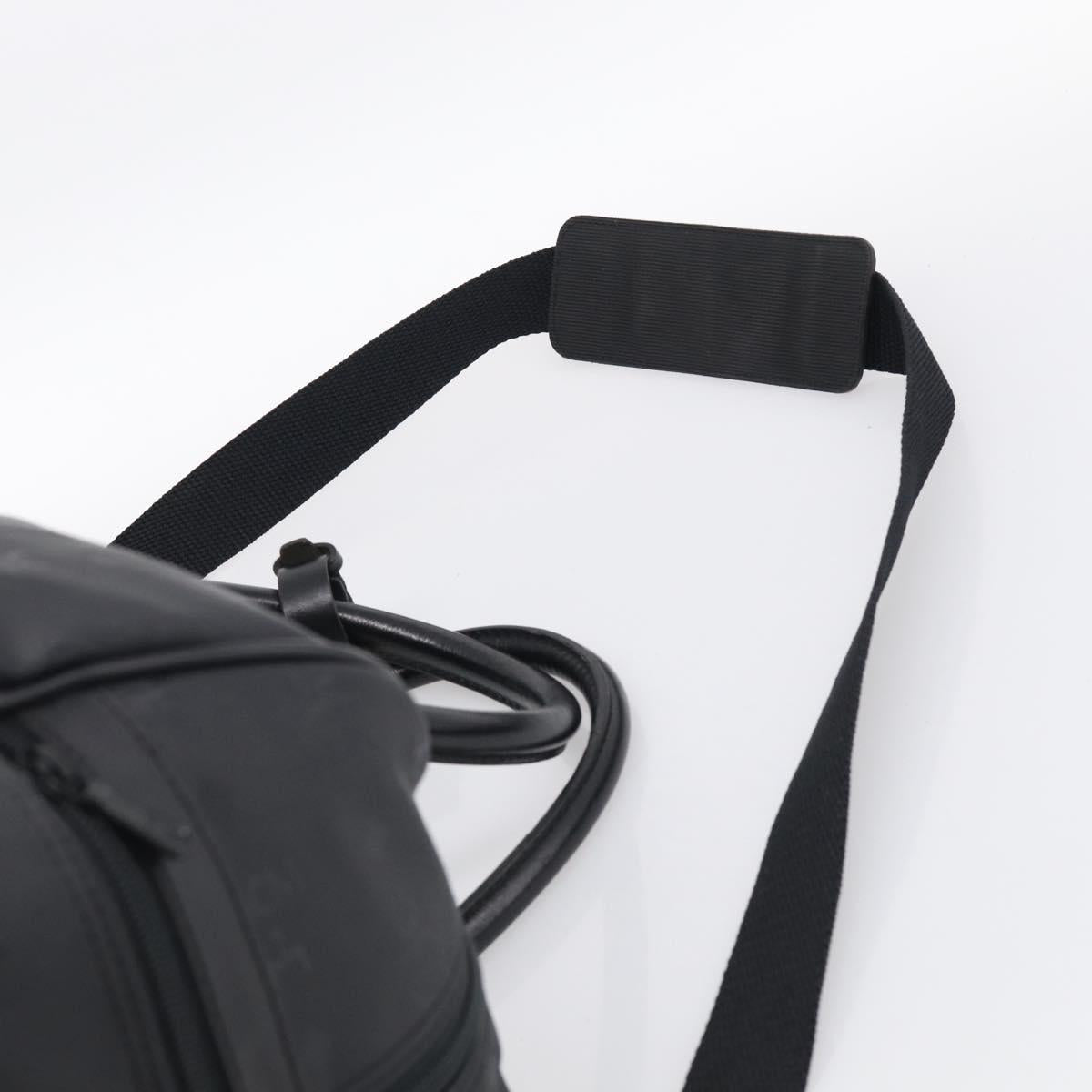 MCM Logogram Vicetos Boston Bag PVC 2way Black Gold Auth 208651