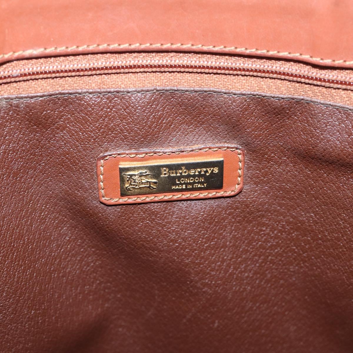 Burberrys Nova Check Tote Bag PVC Beige Gold Auth 208653