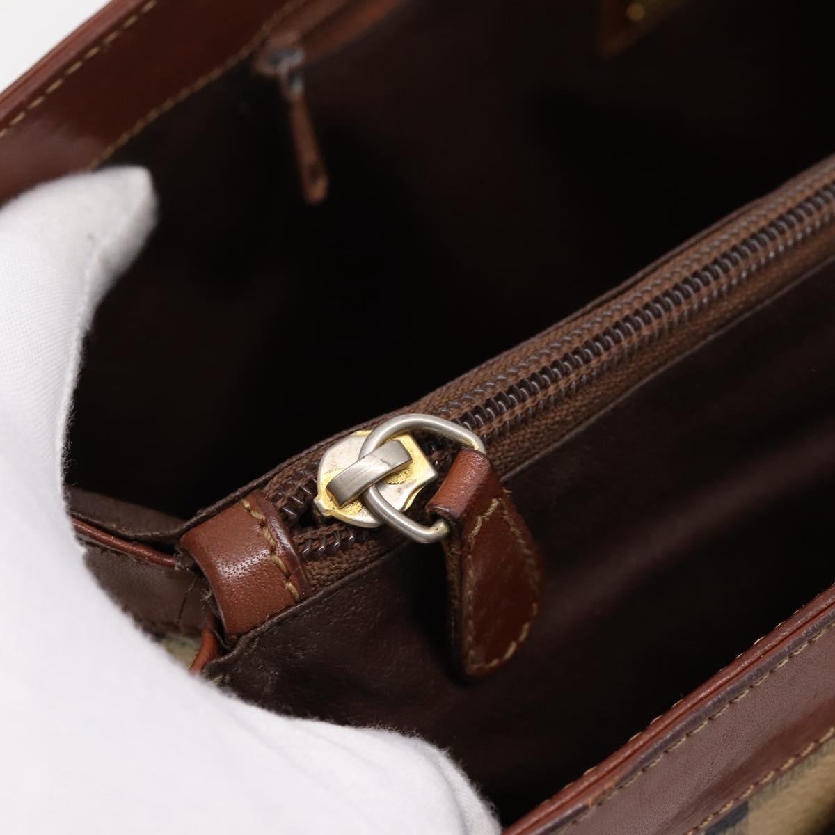 Burberrys Nova Check Tote Bag PVC Beige Gold Auth 208653