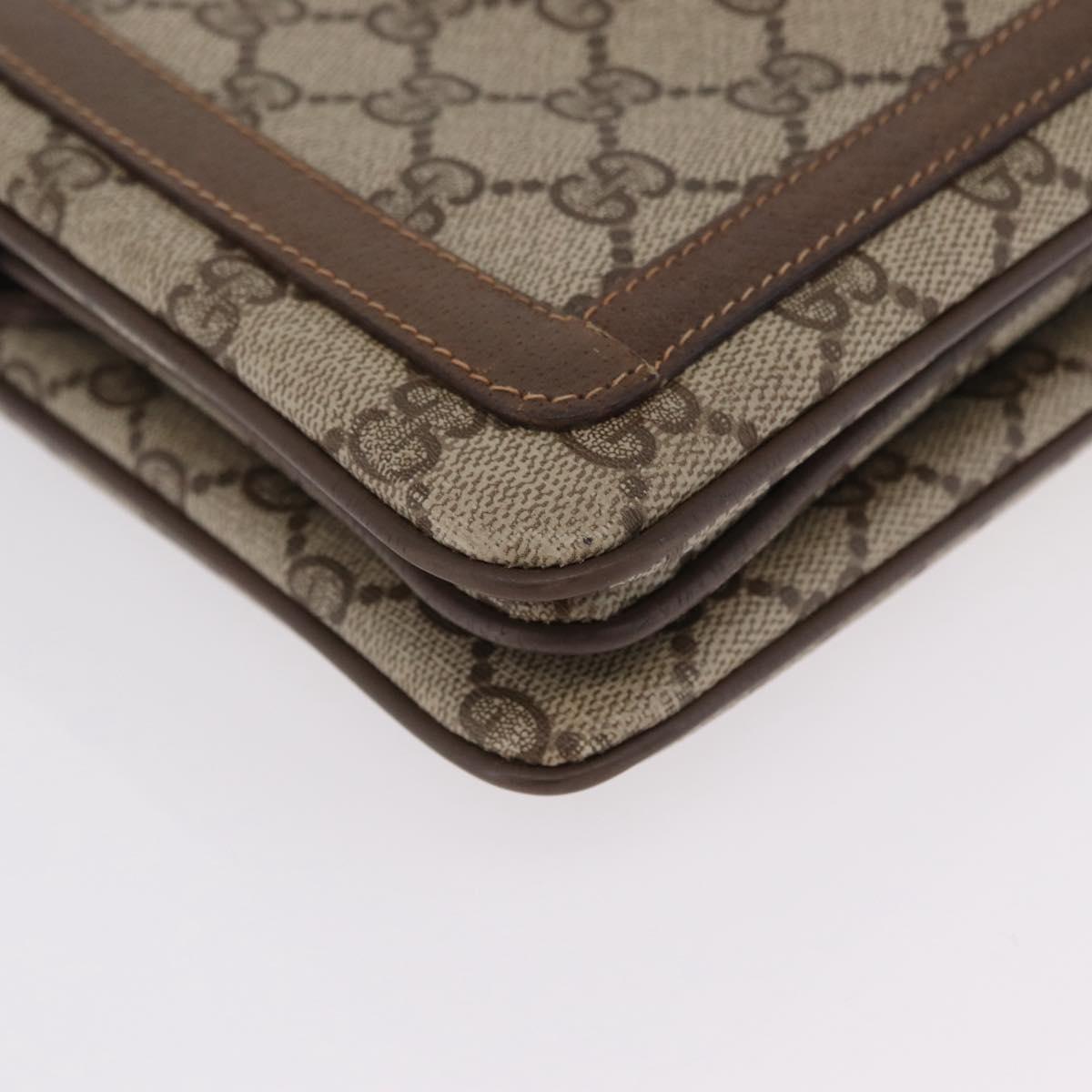 GUCCI GG Supreme Web Sherry Line Shoulder Bag PVC Beige 14 02 013 Auth 208657