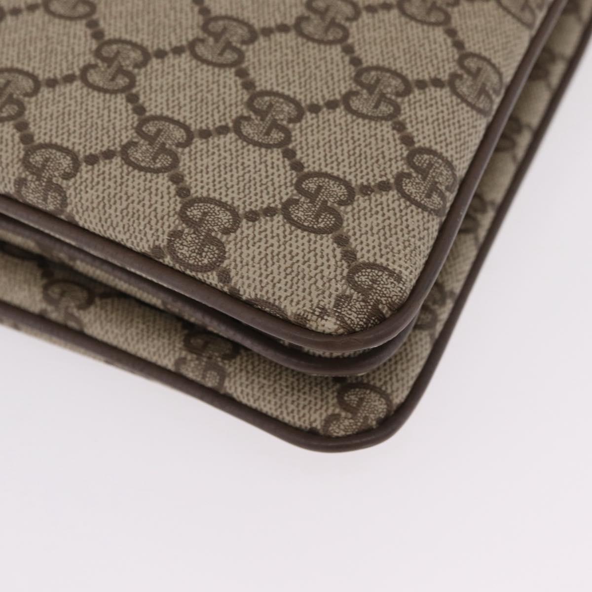 GUCCI GG Supreme Web Sherry Line Shoulder Bag PVC Beige 14 02 013 Auth 208657