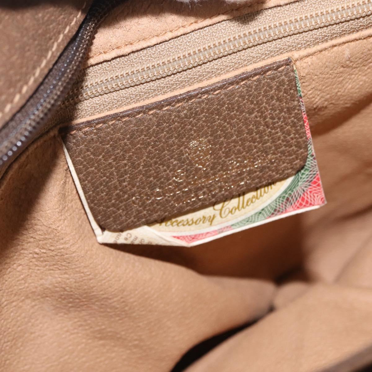 GUCCI GG Supreme Web Sherry Line Shoulder Bag PVC Beige 14 02 013 Auth 208657