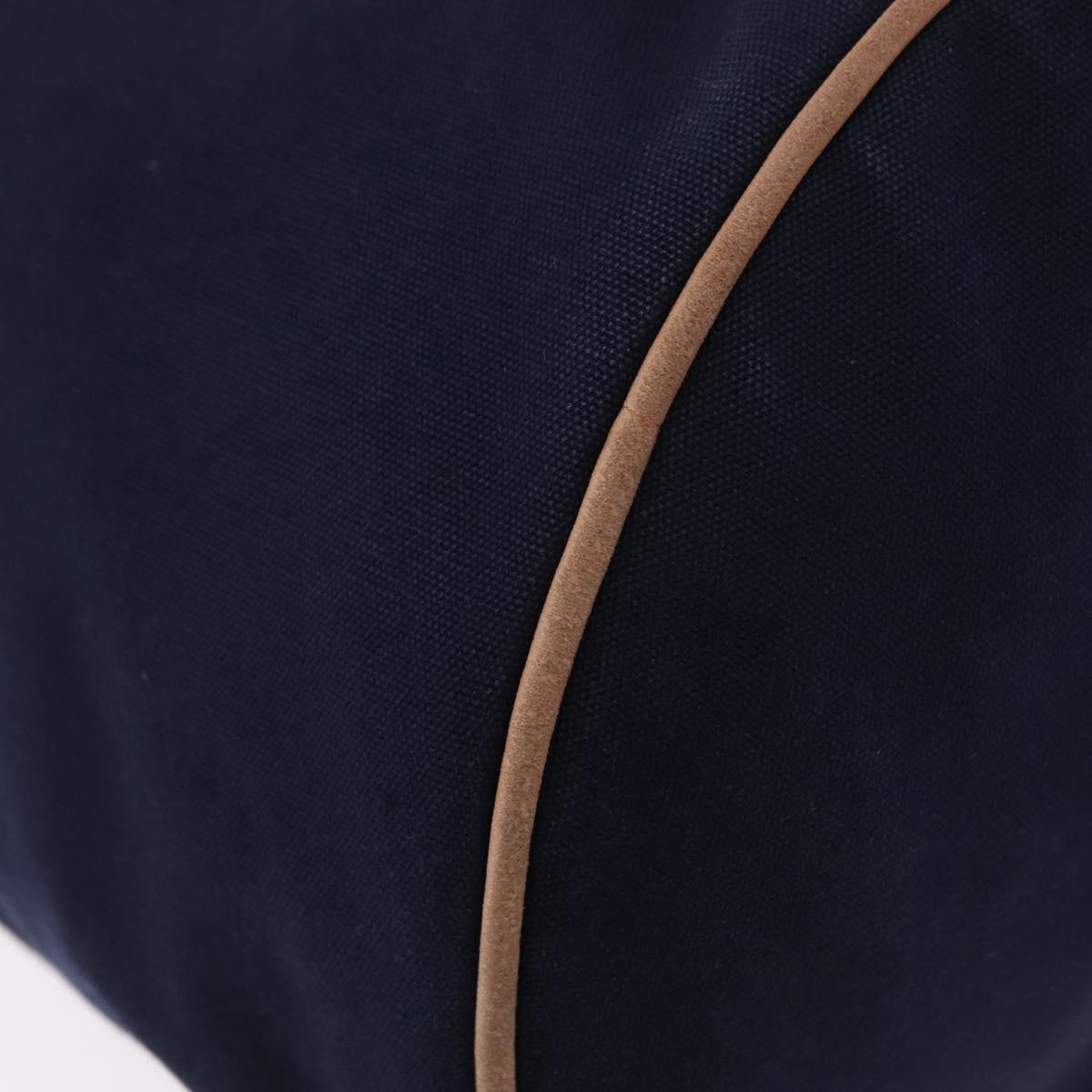 HERMES POSITION MIMILL Shoulder Bag Canvas Navy Gold Auth 208659A