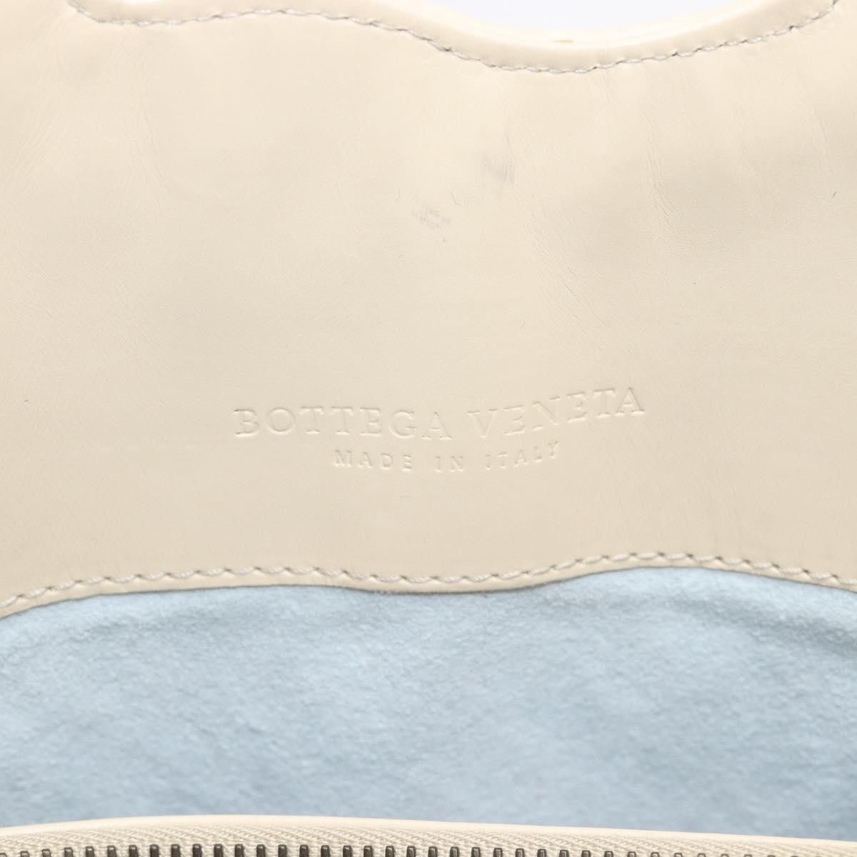 Bottega Veneta INTRECCIATO Tote Bag Leather White Silver 158673 Auth 208660A