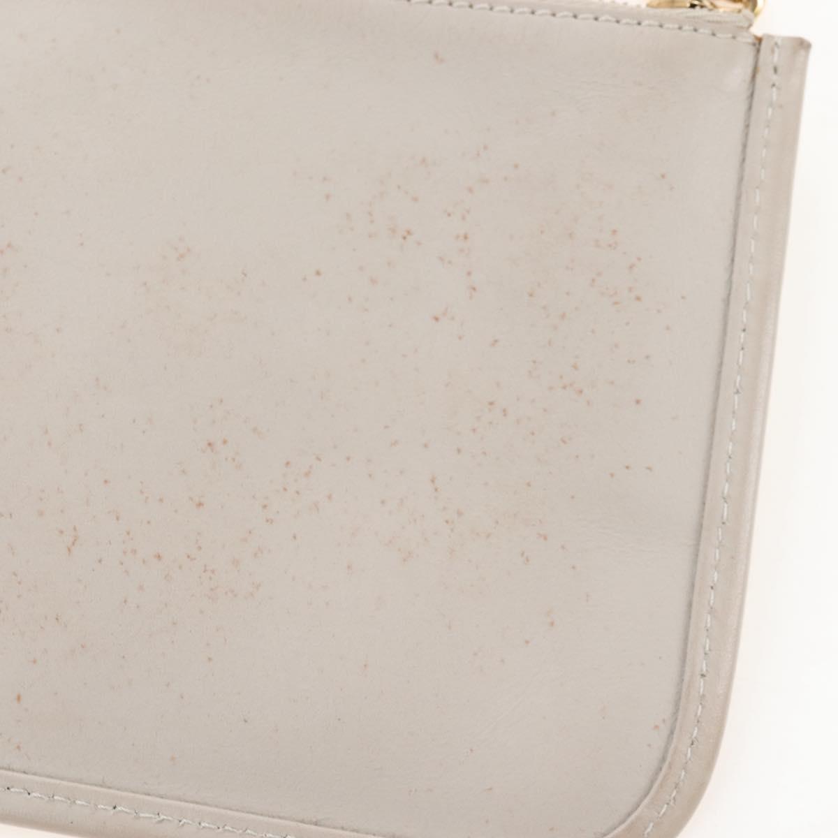 LOEWE Hand Bag Leather Gray Gold Auth 208665V