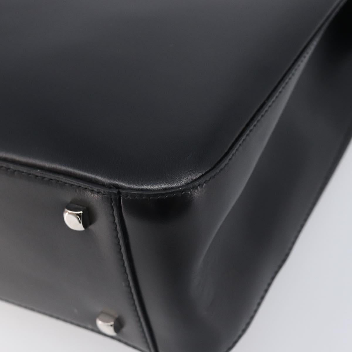 Salvatore Ferragamo Gancini Shoulder Bag Leather Black Silver Auth 208669V