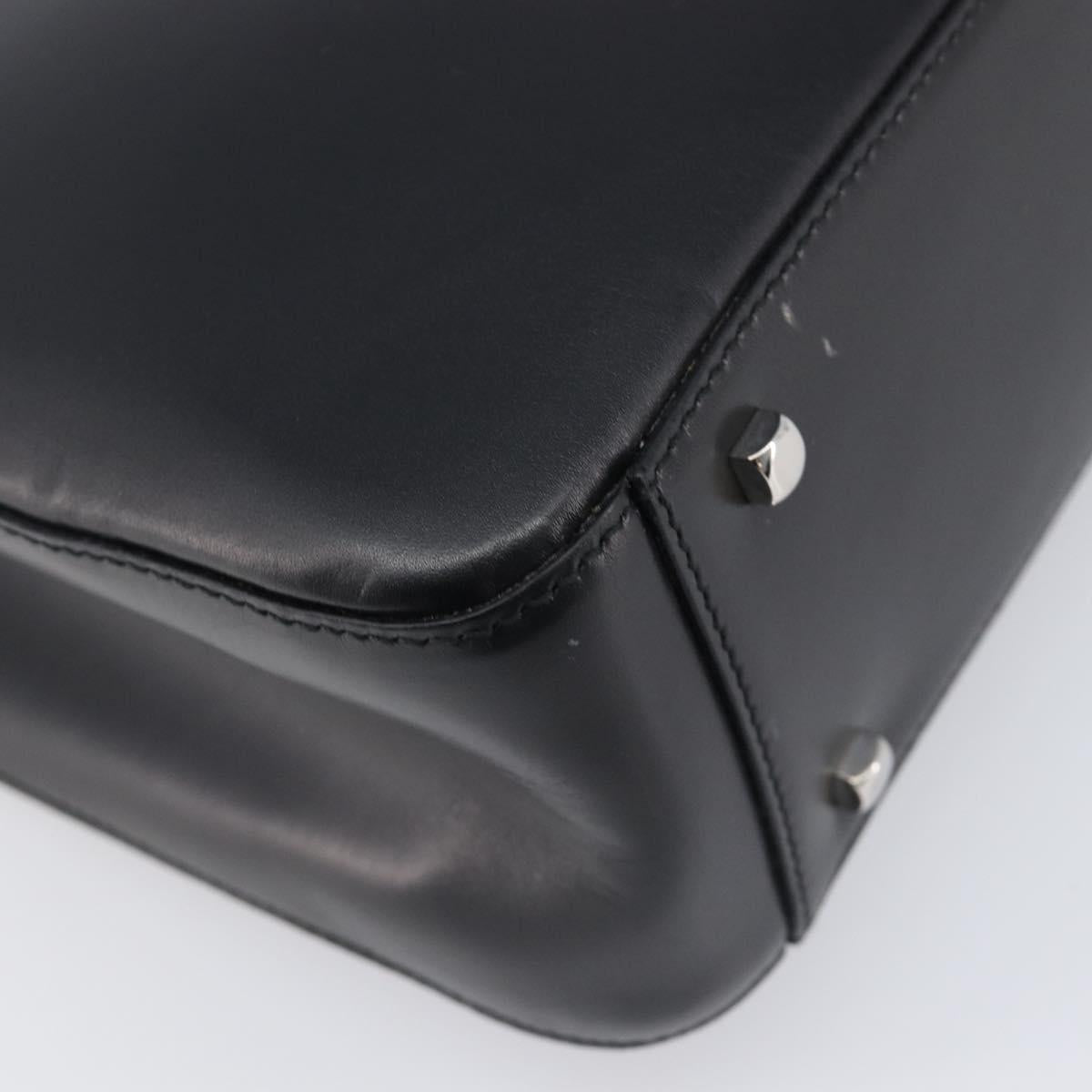 Salvatore Ferragamo Gancini Shoulder Bag Leather Black Silver Auth 208669V