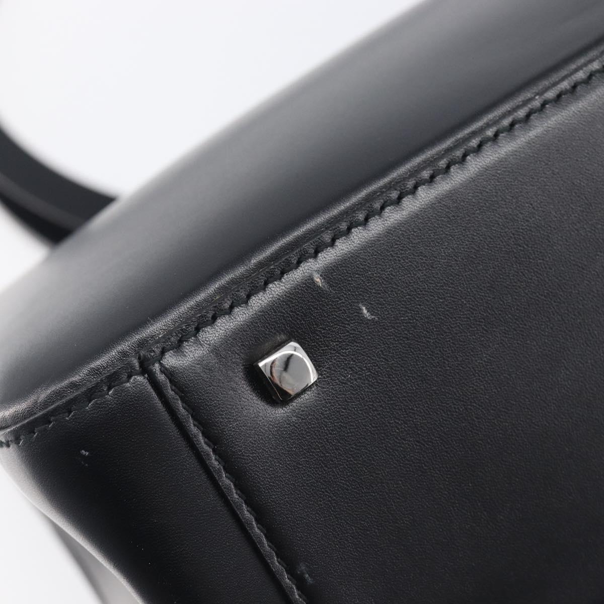 Salvatore Ferragamo Gancini Shoulder Bag Leather Black Silver Auth 208669V