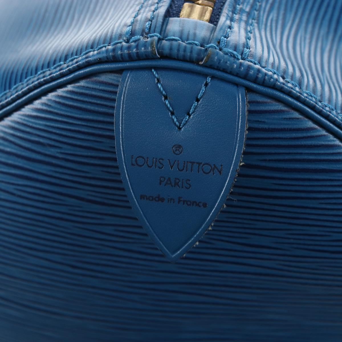 LOUIS VUITTON Epi Keepall 50 Boston Bag Blue M42965 LV Auth 208670V