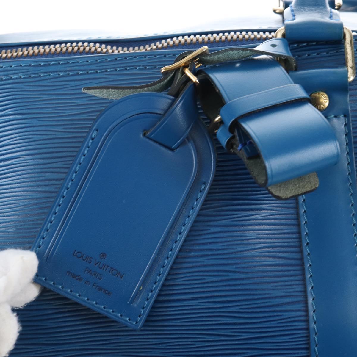 LOUIS VUITTON Epi Keepall 50 Boston Bag Blue M42965 LV Auth 208670V