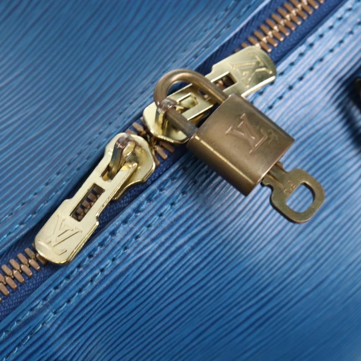 LOUIS VUITTON Epi Keepall 50 Boston Bag Blue M42965 LV Auth 208670V