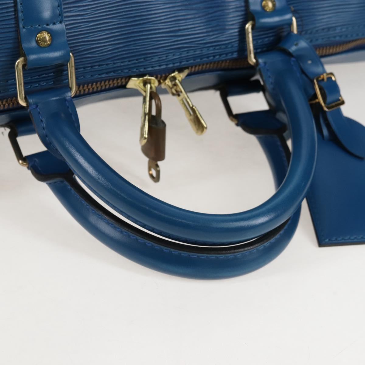 LOUIS VUITTON Epi Keepall 50 Boston Bag Blue M42965 LV Auth 208670V