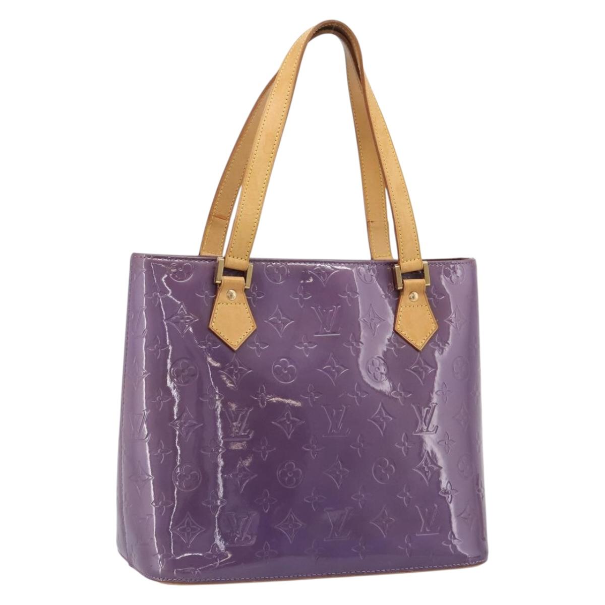 LOUIS VUITTON Monogram Vernis Houston Hand Bag Purple Viole M91093 Auth 208673A