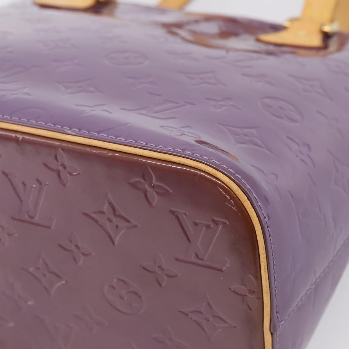 LOUIS VUITTON Monogram Vernis Houston Hand Bag Purple Viole M91093 Auth 208673A