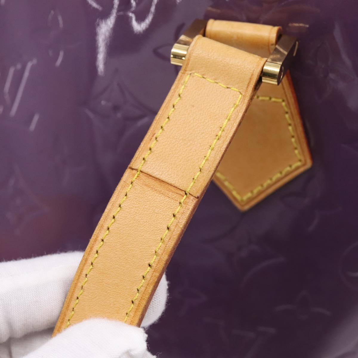 LOUIS VUITTON Monogram Vernis Houston Hand Bag Purple Viole M91093 Auth 208673A