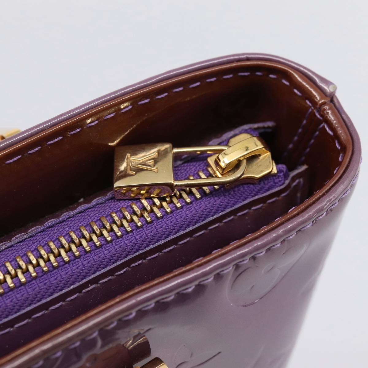 LOUIS VUITTON Monogram Vernis Houston Hand Bag Purple Viole M91093 Auth 208673A