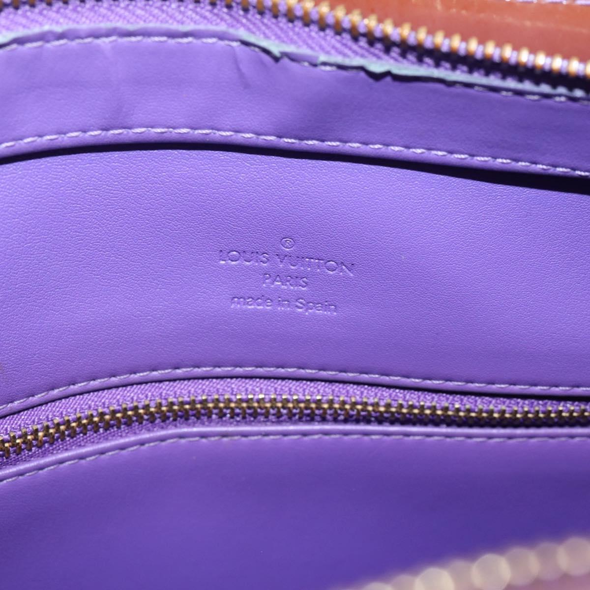 LOUIS VUITTON Monogram Vernis Houston Hand Bag Purple Viole M91093 Auth 208673A