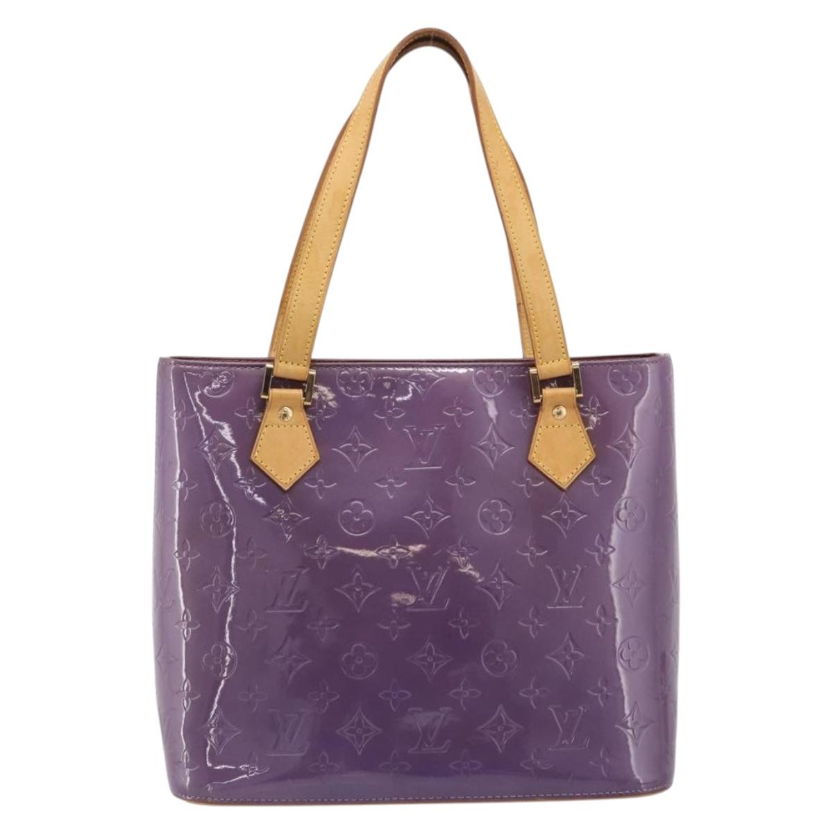 LOUIS VUITTON Monogram Vernis Houston Hand Bag Purple Viole M91093 Auth 208673A