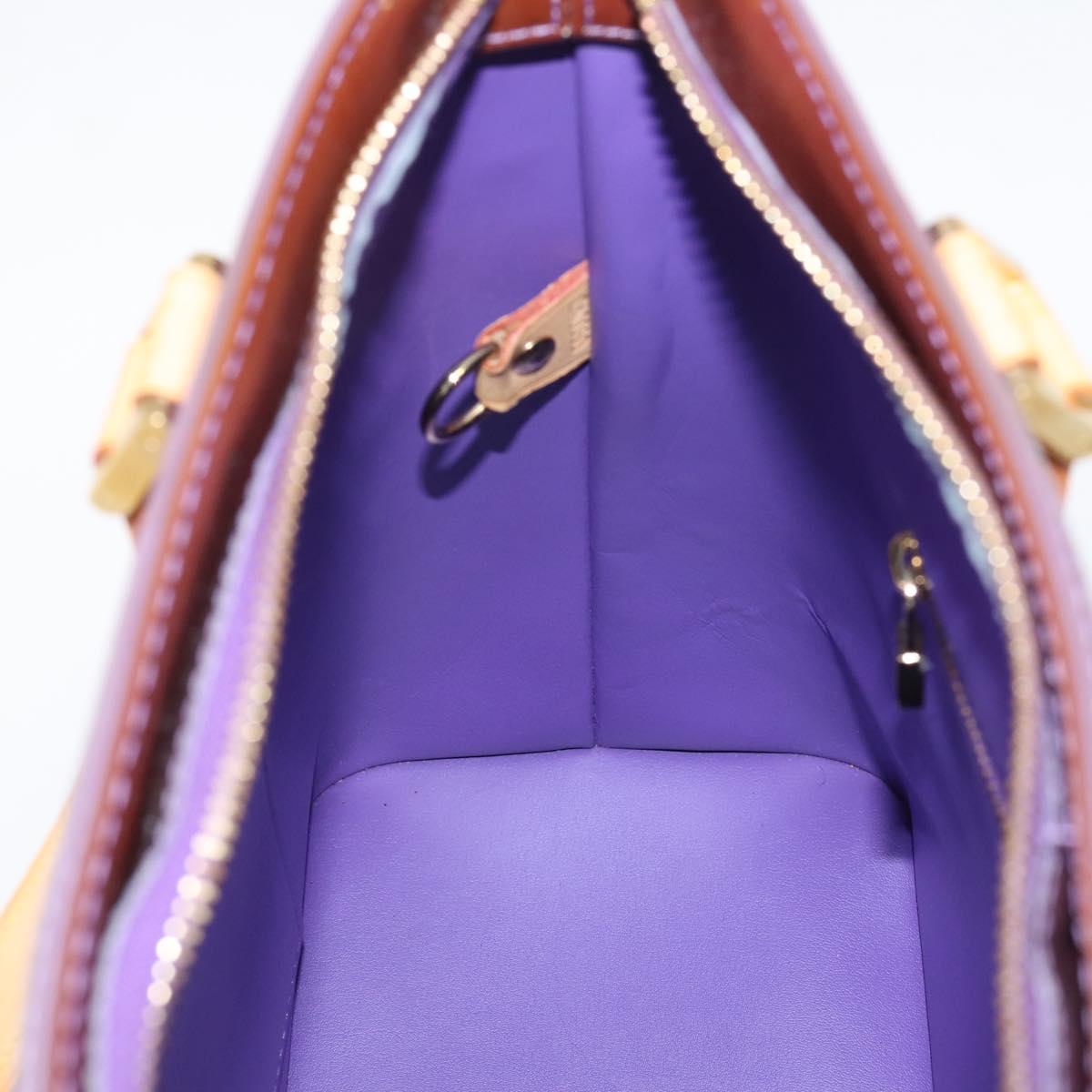LOUIS VUITTON Monogram Vernis Houston Hand Bag Purple Viole M91093 Auth 208673A
