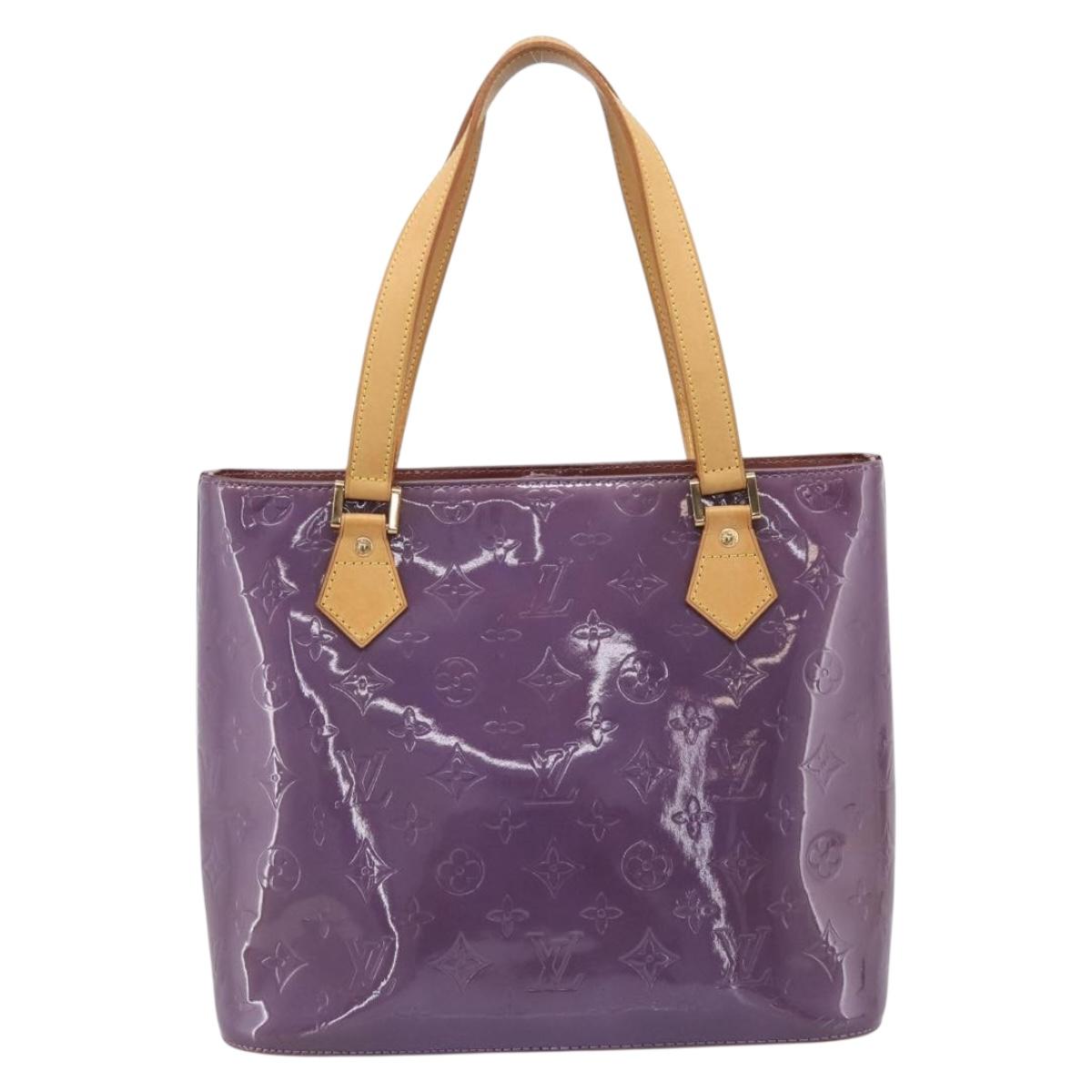 LOUIS VUITTON Monogram Vernis Houston Hand Bag Purple Viole M91093 Auth 208673A