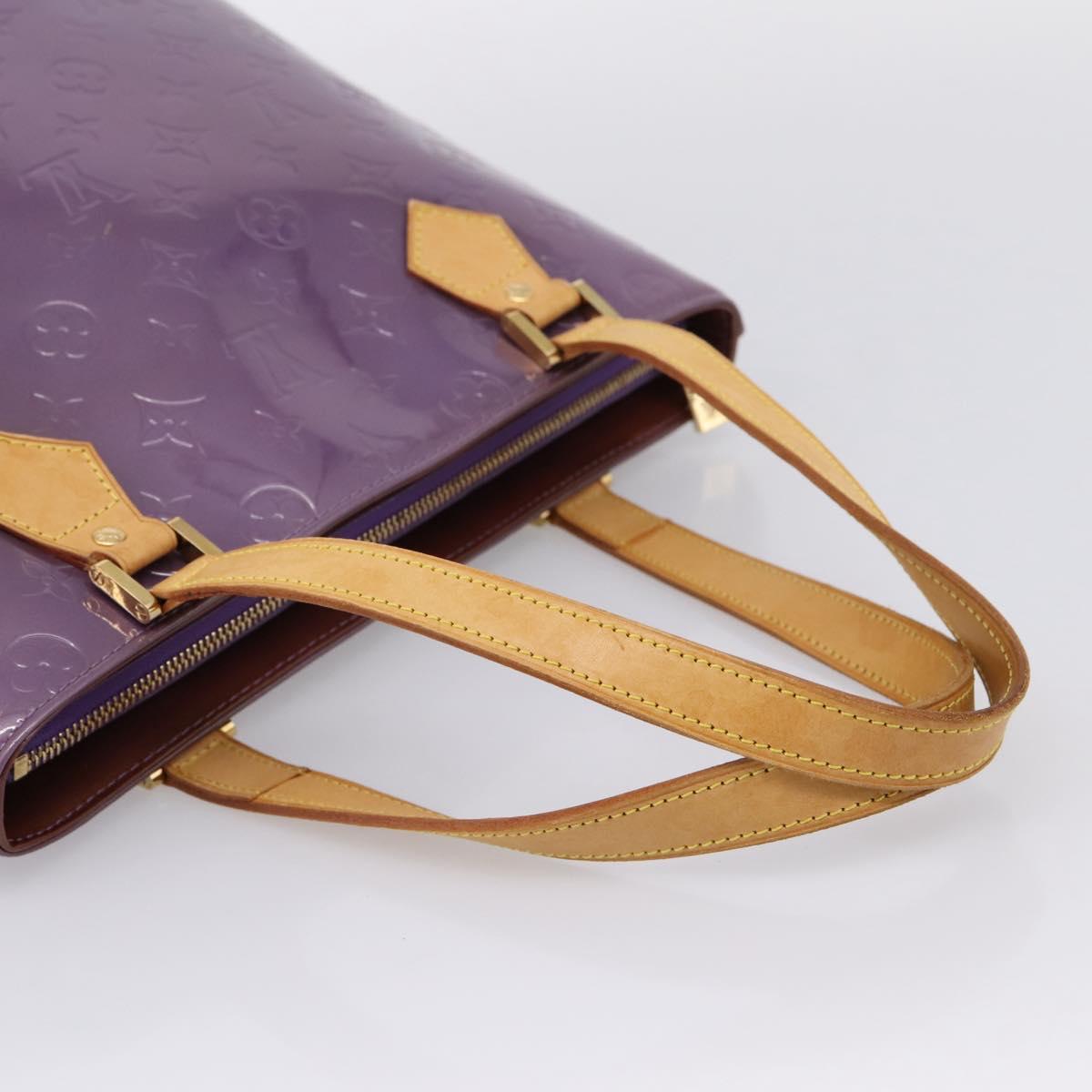 LOUIS VUITTON Monogram Vernis Houston Hand Bag Purple Viole M91093 Auth 208673A