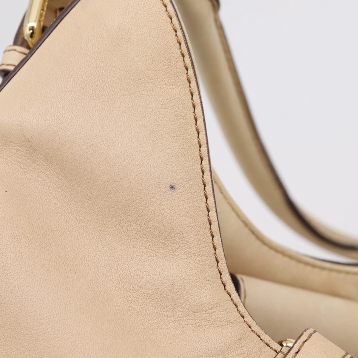 MCM Vicetos Logogram Tote Bag PVC Leather Beige Gold Auth 208677A
