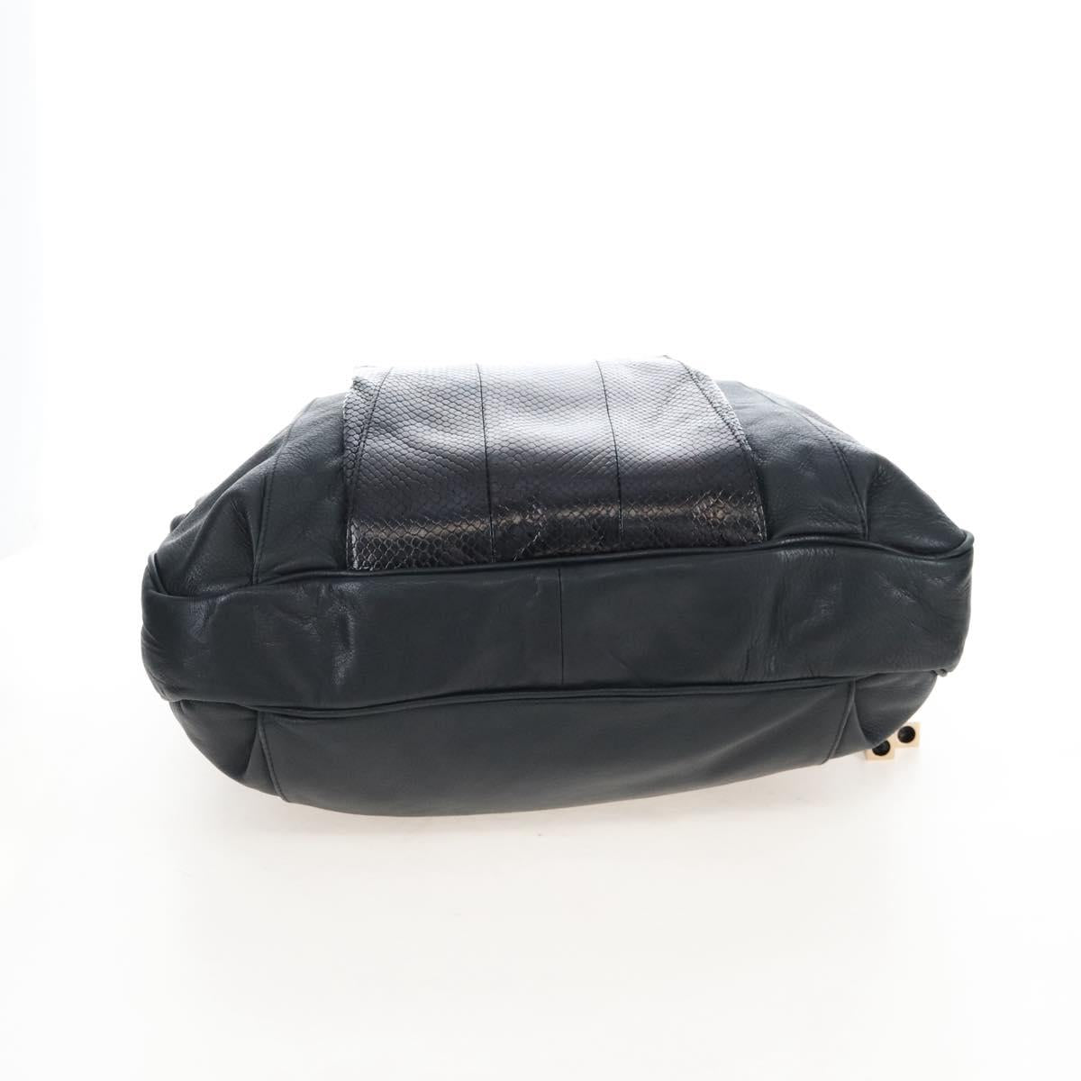 See By Chloe Shoulder Bag Leather Black Gold Auth 208678A