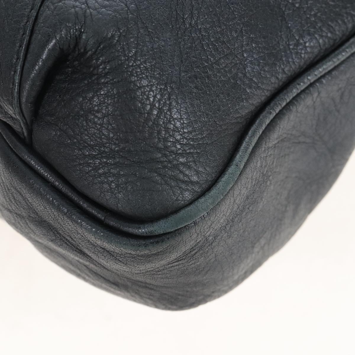 See By Chloe Shoulder Bag Leather Black Gold Auth 208678A