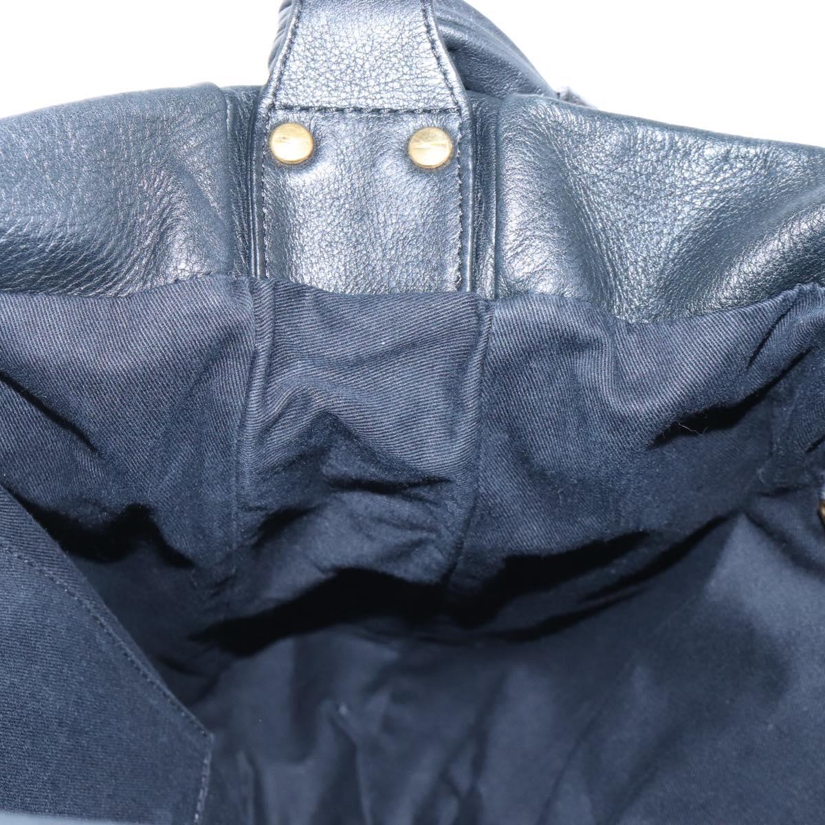 See By Chloe Shoulder Bag Leather Black Gold Auth 208678A