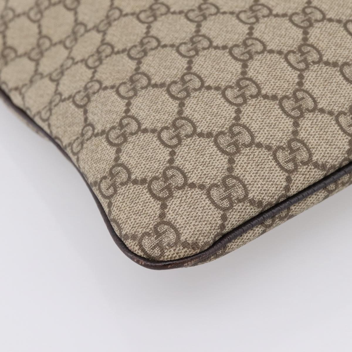 GUCCI GG Supreme Hand Bag PVC Beige Silver 117551 Auth 208679V