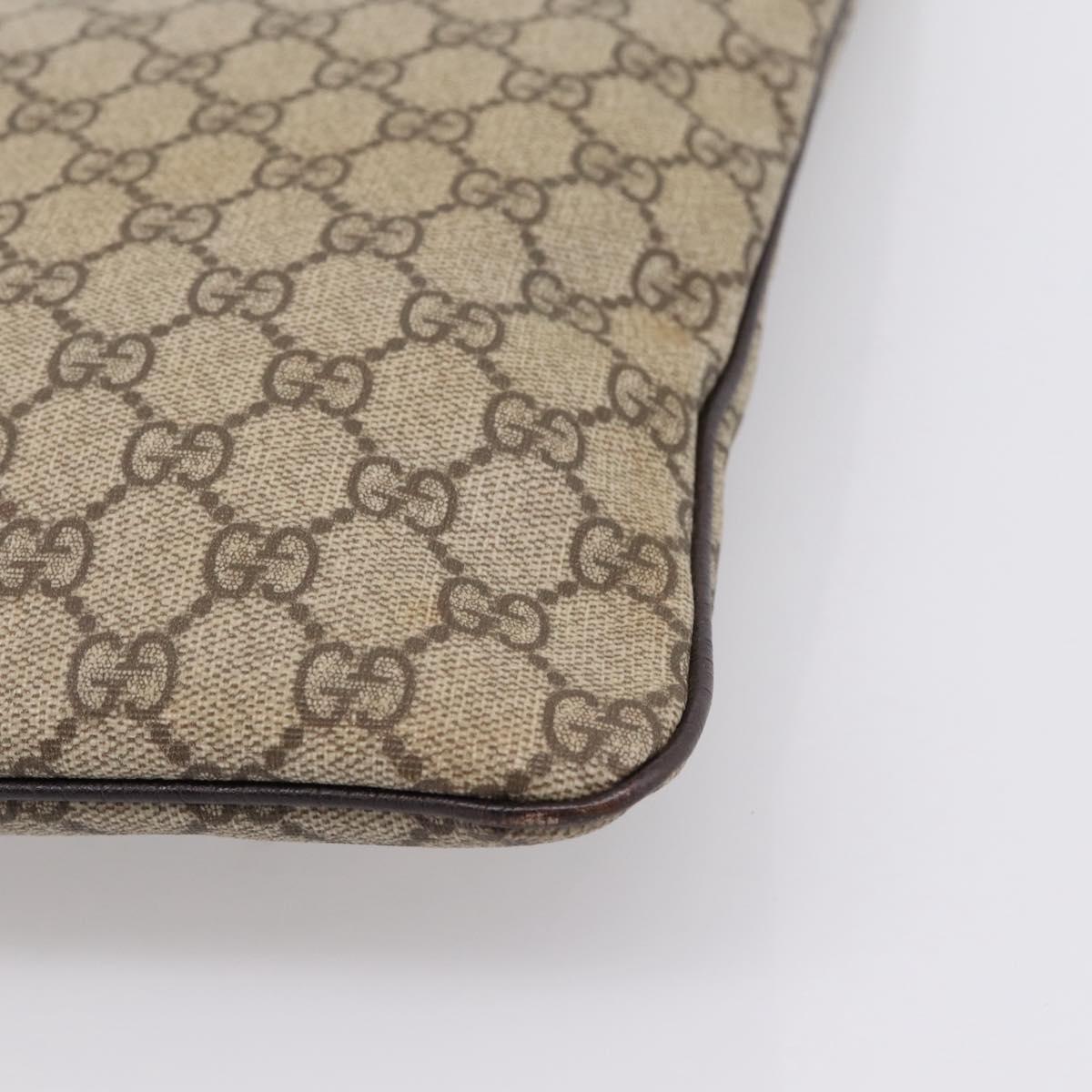 GUCCI GG Supreme Hand Bag PVC Beige Silver 117551 Auth 208679V