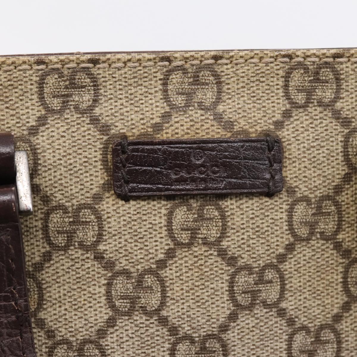 GUCCI GG Supreme Hand Bag PVC Beige Silver 117551 Auth 208679V