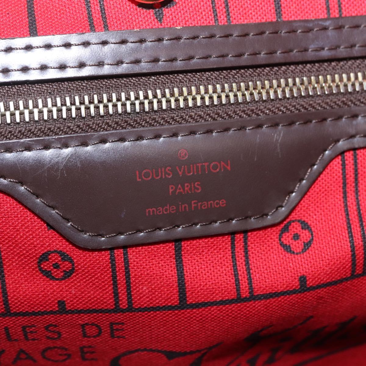 LOUIS VUITTON Damier Ebene Neverfull GM Tote Bag N51106 LV Auth 208682V