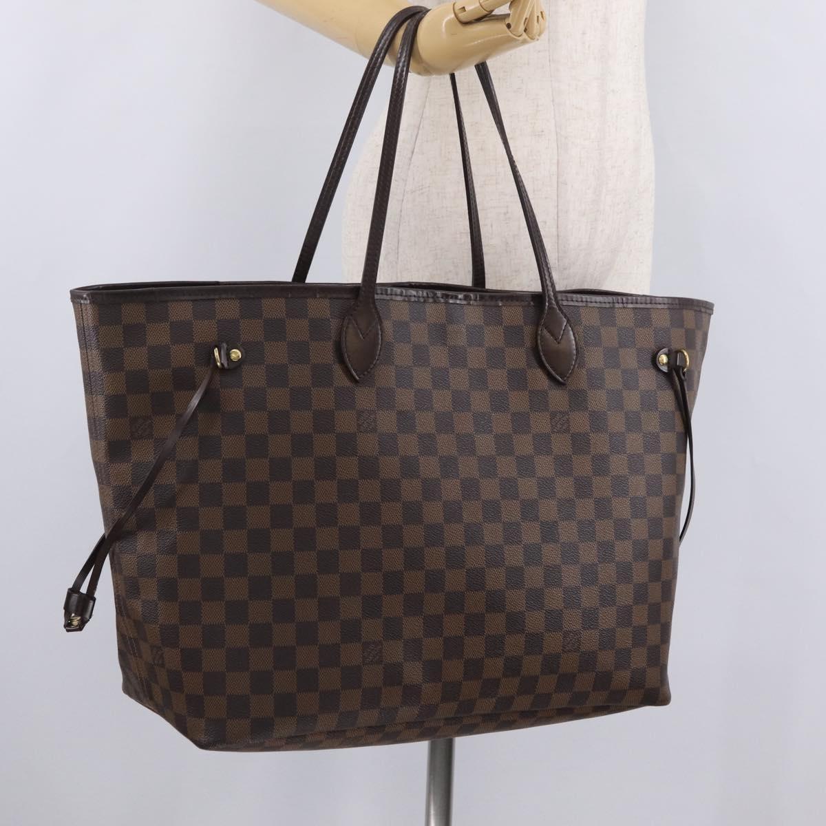 LOUIS VUITTON Damier Ebene Neverfull GM Tote Bag N51106 LV Auth 208682V