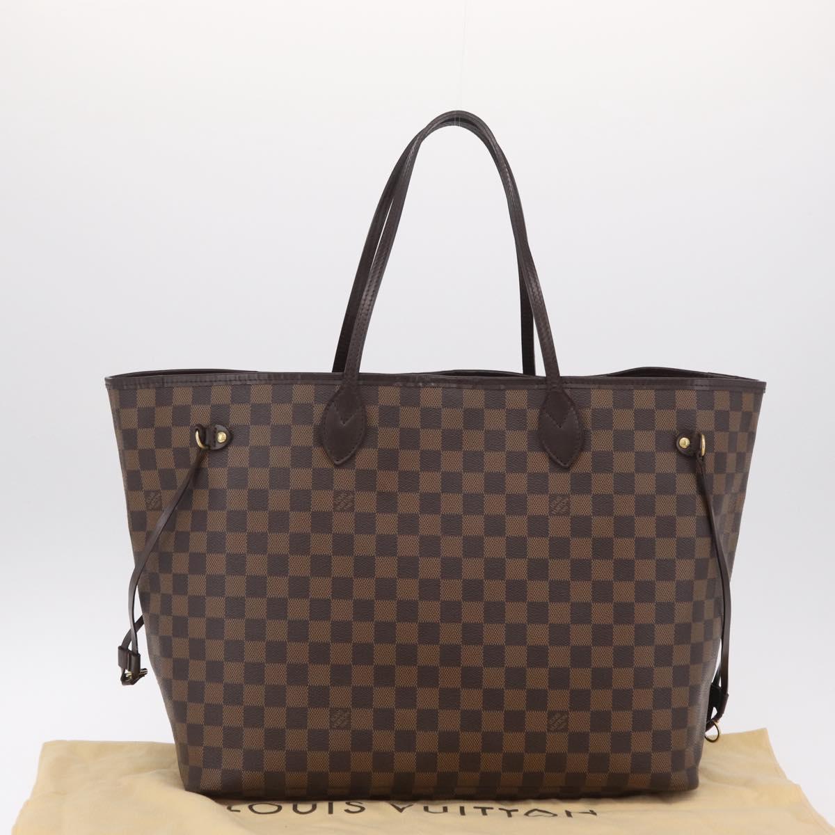 LOUIS VUITTON Damier Ebene Neverfull GM Tote Bag N51106 LV Auth 208682V