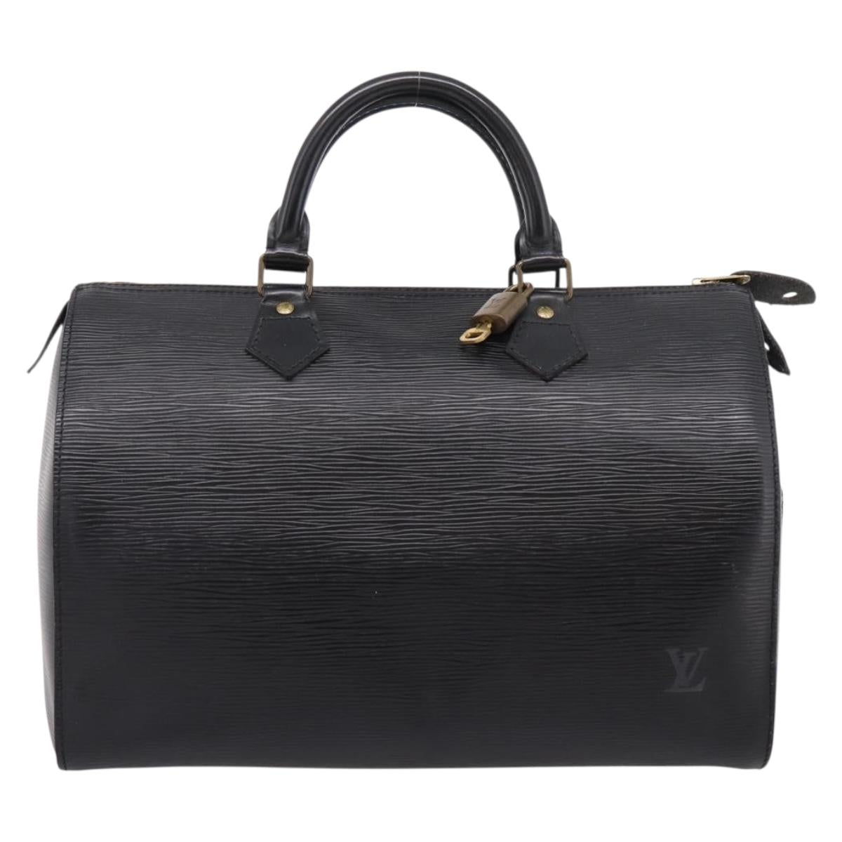 LOUIS VUITTON Epi Speedy 30 Hand Bag Noir Black M43002 LV Auth 208684V