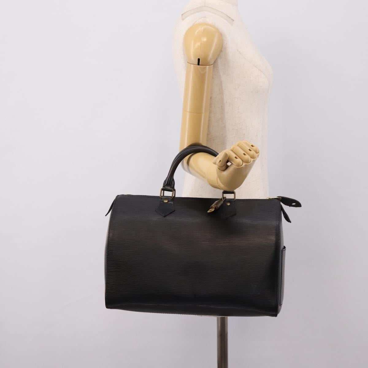 LOUIS VUITTON Epi Speedy 30 Hand Bag Noir Black M43002 LV Auth 208684V