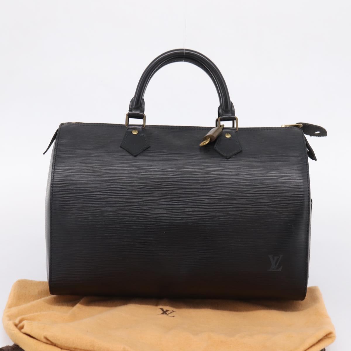 LOUIS VUITTON Epi Speedy 30 Hand Bag Noir Black M43002 LV Auth 208684V