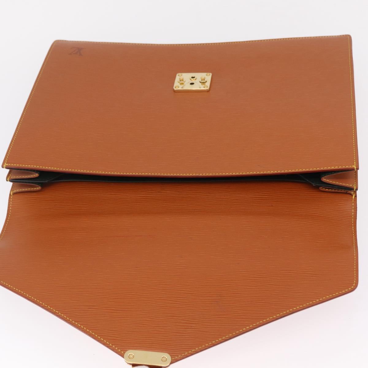 LOUIS VUITTON Epi Serviette Conseiller Briefcase Zipangu Gold M54428 Auth 208686