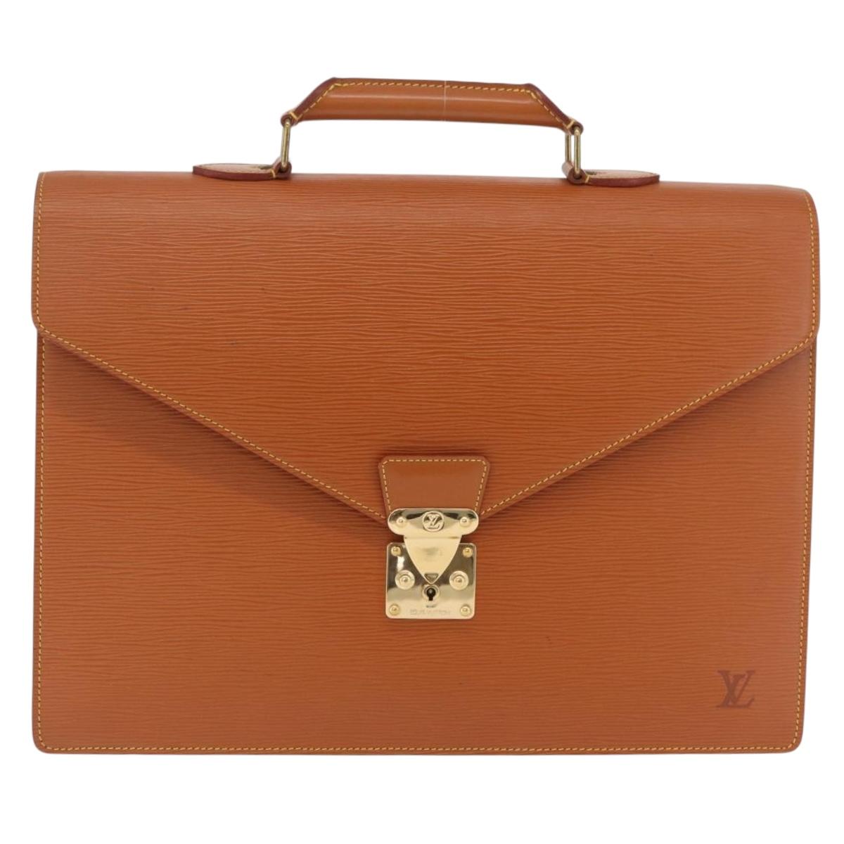 LOUIS VUITTON Epi Serviette Conseiller Briefcase Zipangu Gold M54428 Auth 208686