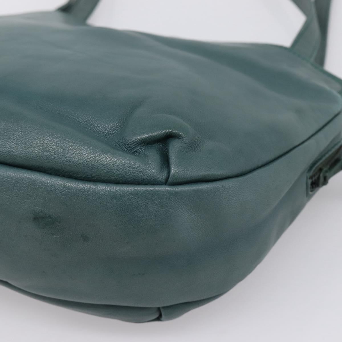 LOEWE Shoulder Bag Leather Green Gold Auth 208687