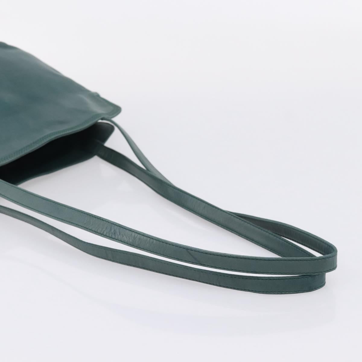LOEWE Shoulder Bag Leather Green Gold Auth 208687
