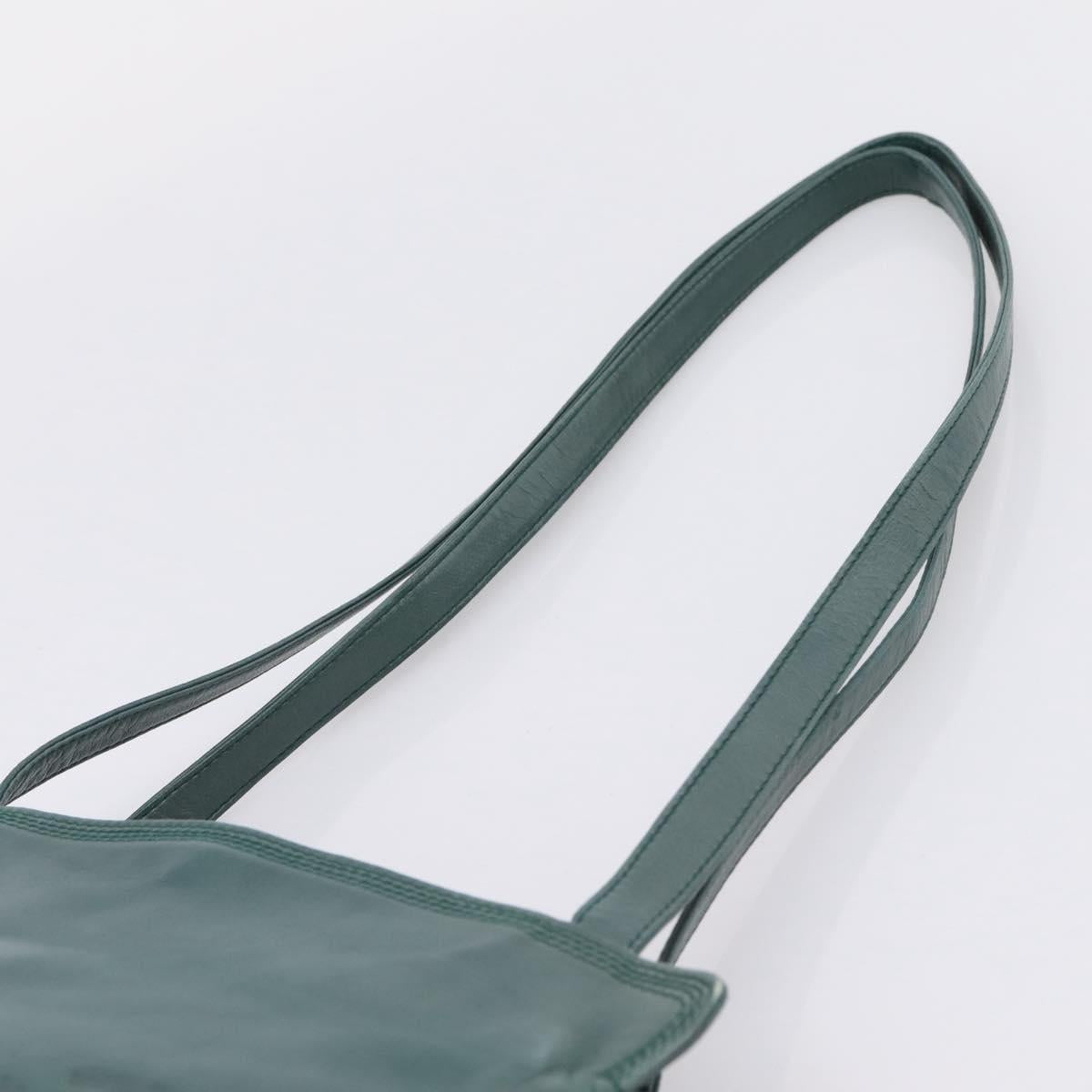 LOEWE Shoulder Bag Leather Green Gold Auth 208687